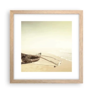 Pôster com moldura de carvalho claro - Memória dos mares do sul - 30x30 cm