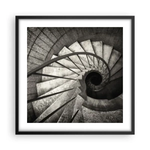 Pôster com moldura preta - Suba as escadas, desça as escadas - 50x50 cm