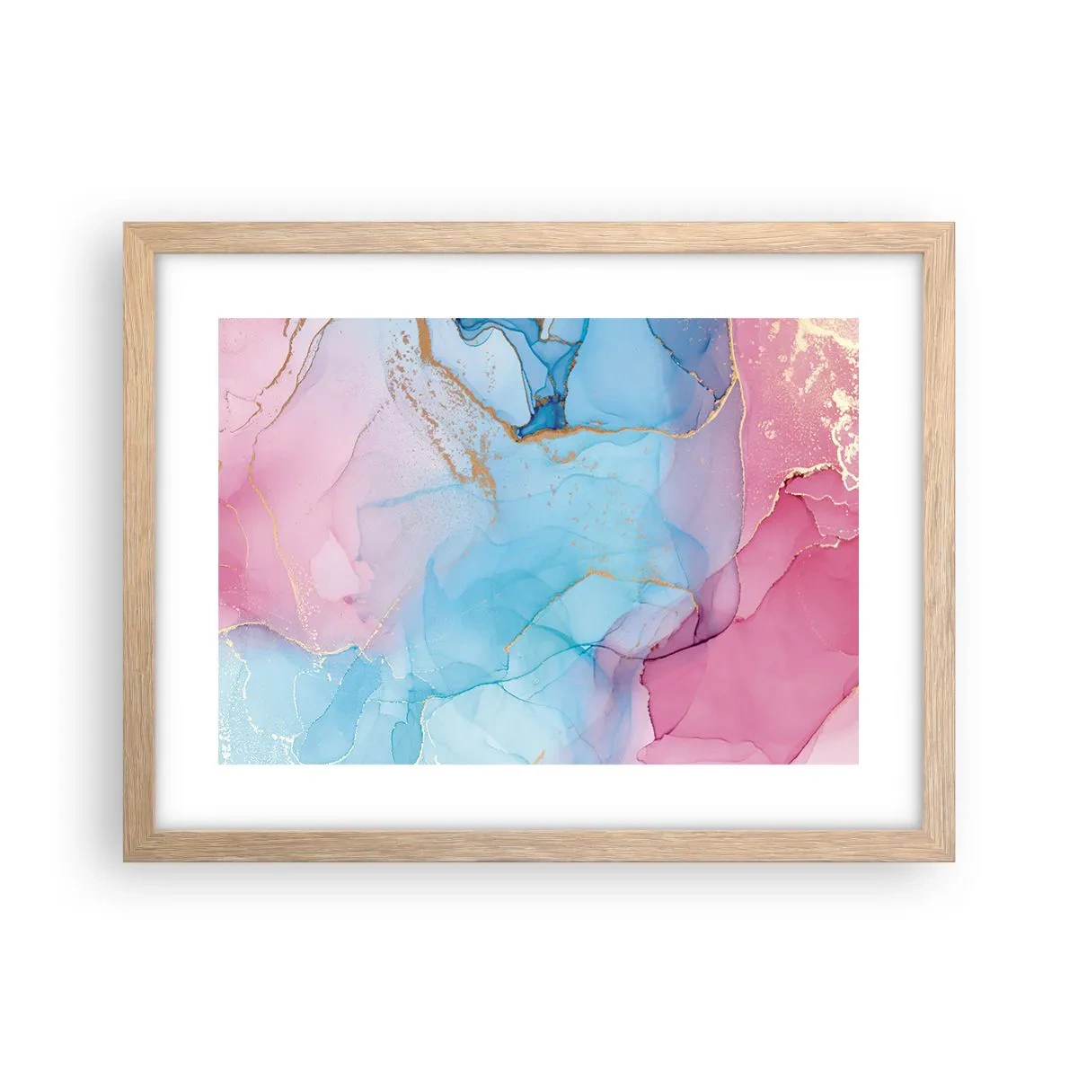 Pôster com moldura de carvalho claro - Encontro e difusão - 40x30 cm