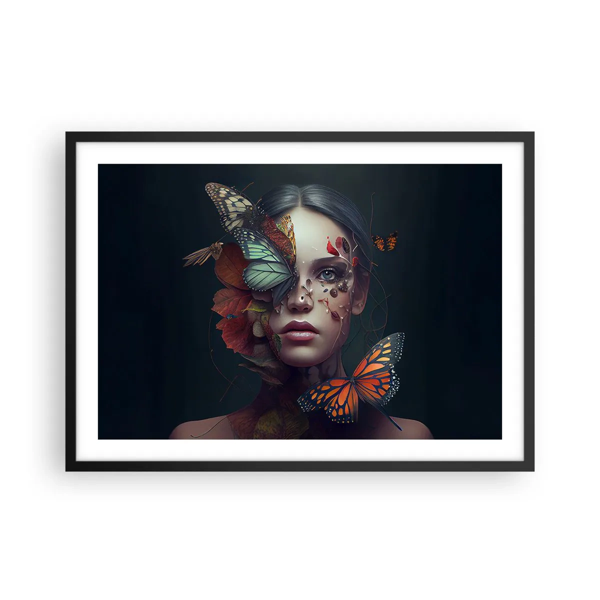 Pôster com moldura preta - Uma metamorfose maravilhosa - 70x50 cm
