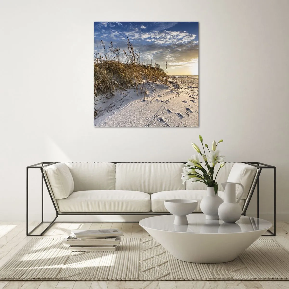 Quadro em vidro - Um convite para um passeio - 30x30 cm