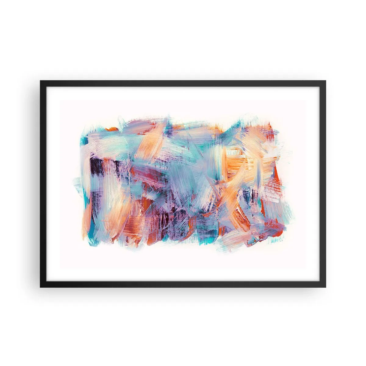 Pôster com moldura preta - Uma bagunça colorida - 70x50 cm