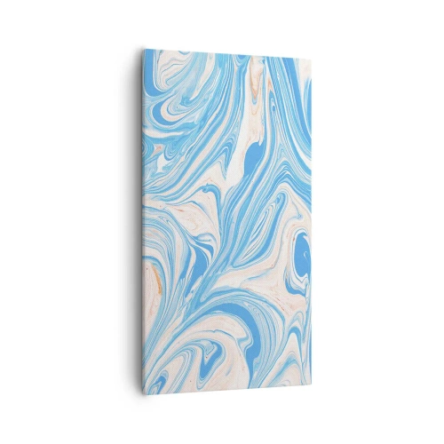 Quadro em tela - Derramado em turquesa - 55x100 cm
