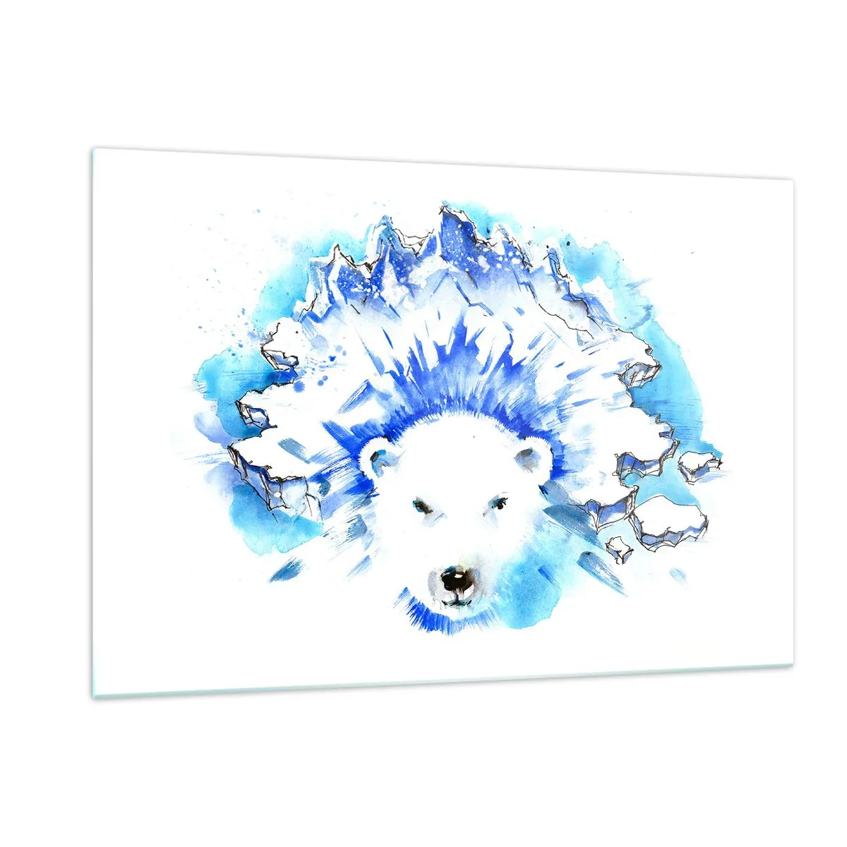 Quadro em vidro - O Rei do Ártico em uma coroa de gelo - 120x80 cm