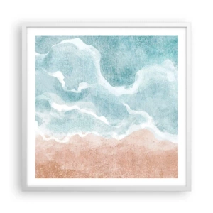 Pôster em moldura branca - Abstração de nuvem - 60x60 cm
