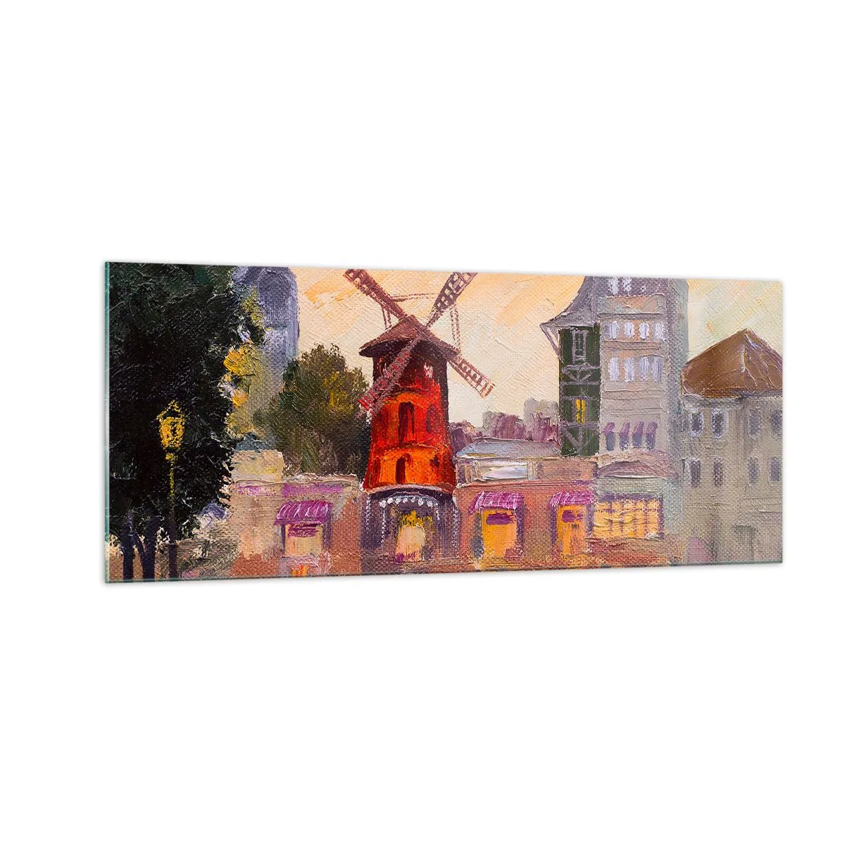 Quadro em vidro - Ícones parisienses – Moulin Rouge - 100x40 cm