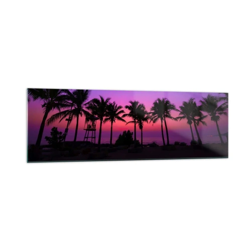 Quadro em vidro - Uma noite sob as palmeiras - 160x50 cm
