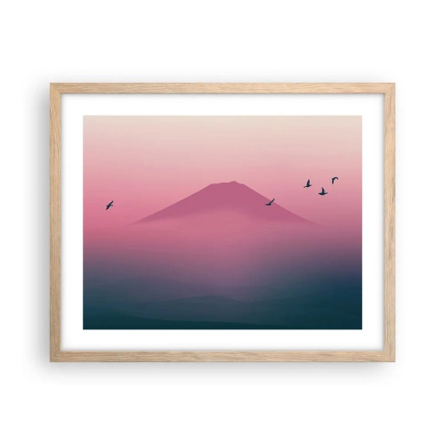 Pôster com moldura de carvalho claro - Andarilhos sob as nuvens - 50x40 cm