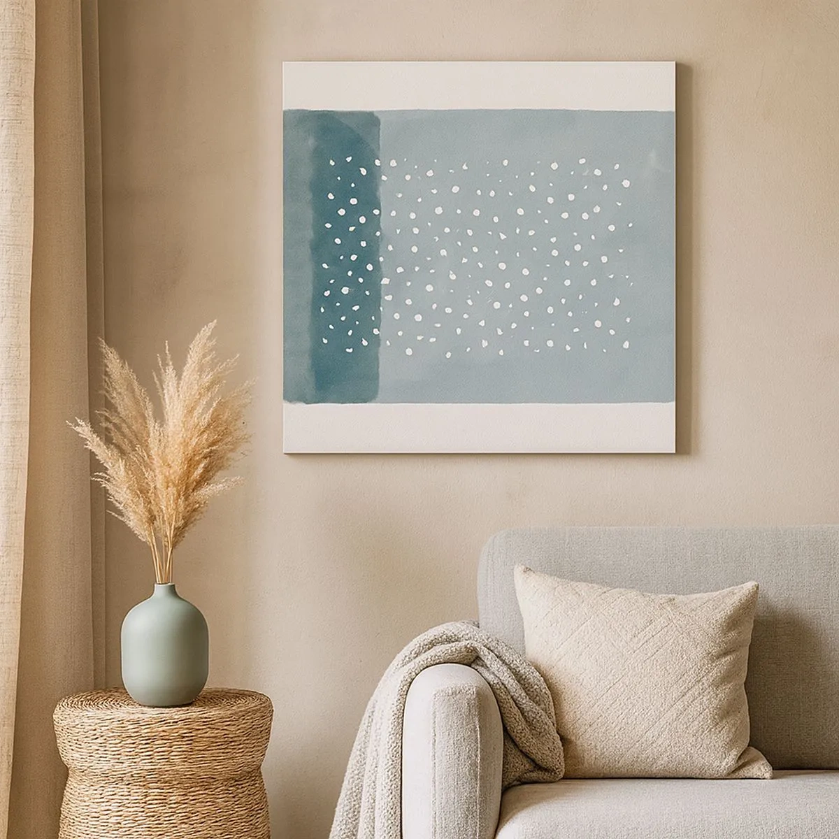 Quadro em tela - Cultivado em azul - 30x30 cm