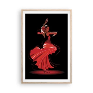 Pôster com moldura de carvalho claro - O espírito ardente do flamenco - 61x91 cm