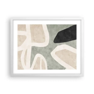 Pôster em moldura branca - Composição com motivo preto - 50x40 cm