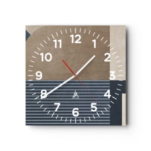 Relógio de parede - Relógio em vidro - Uma composição de simplicidade e redondeza - 30x30 cm