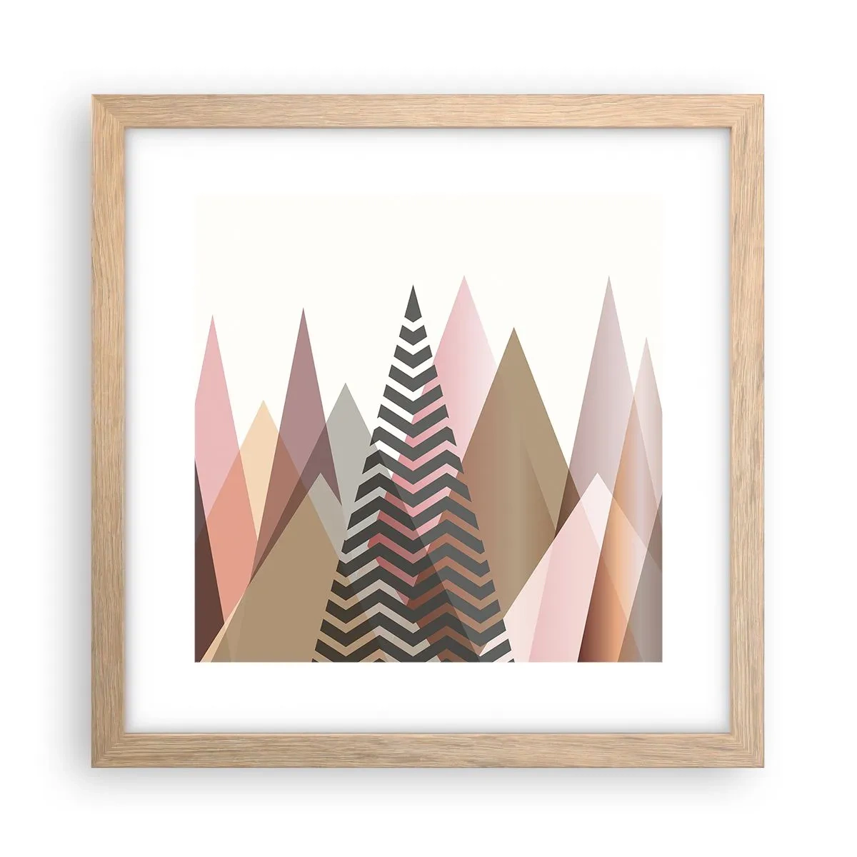 Pôster com moldura de carvalho claro - Vista piramidal - 30x30 cm