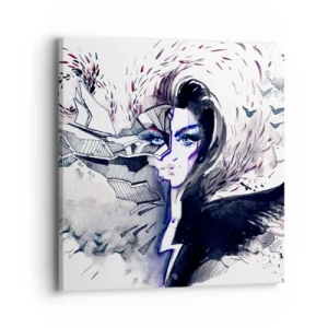 Quadro em tela - Demoníaca e linda - 40x40 cm