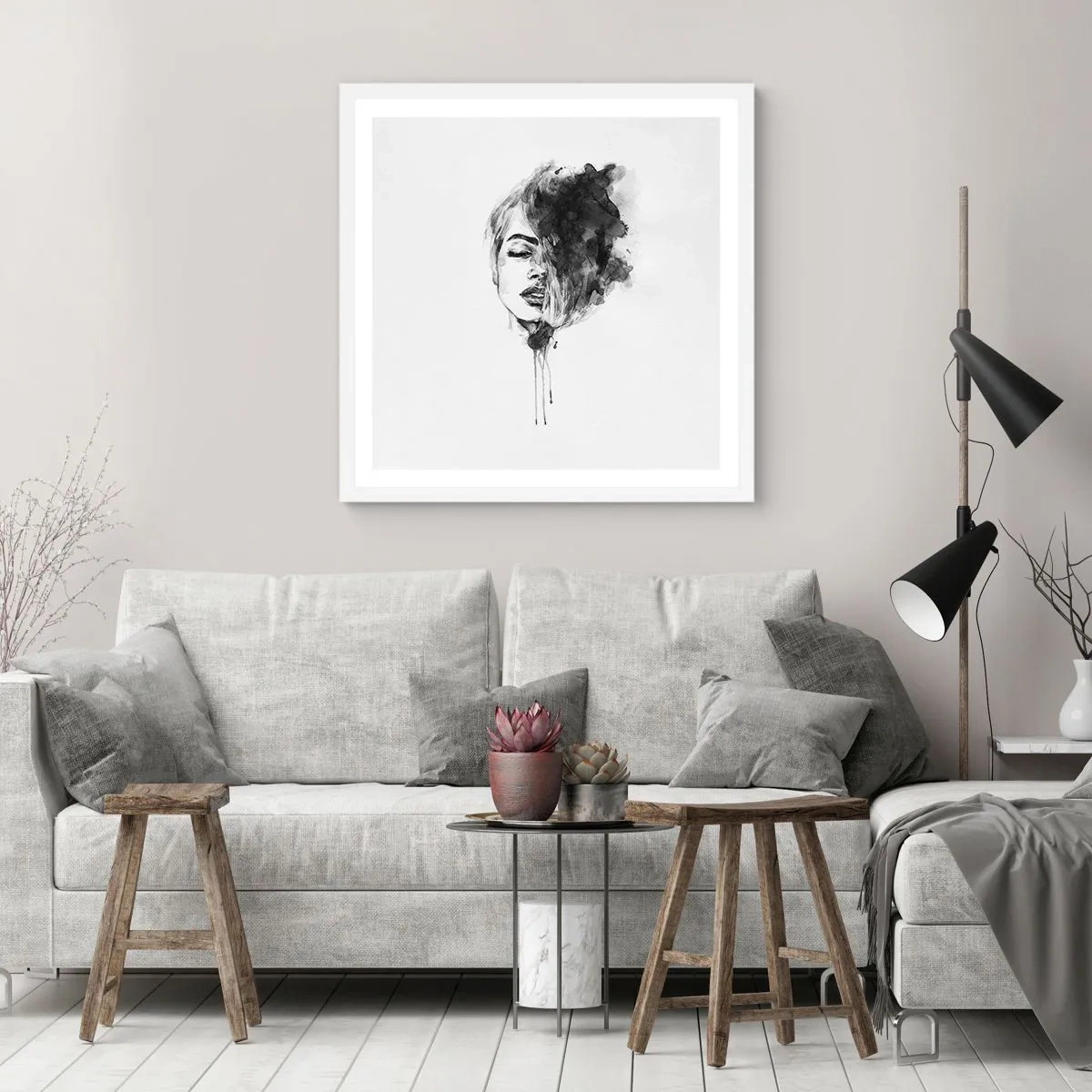 Pôster em moldura branca - O que sonha uma rapariga - 40x40 cm