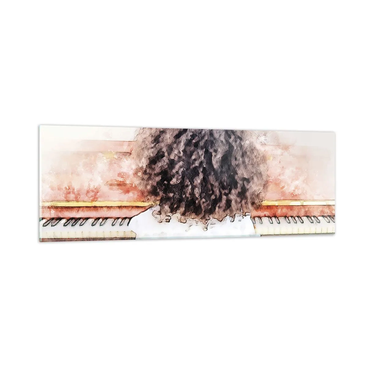 Quadro em vidro - Num mundo novo - 90x30 cm