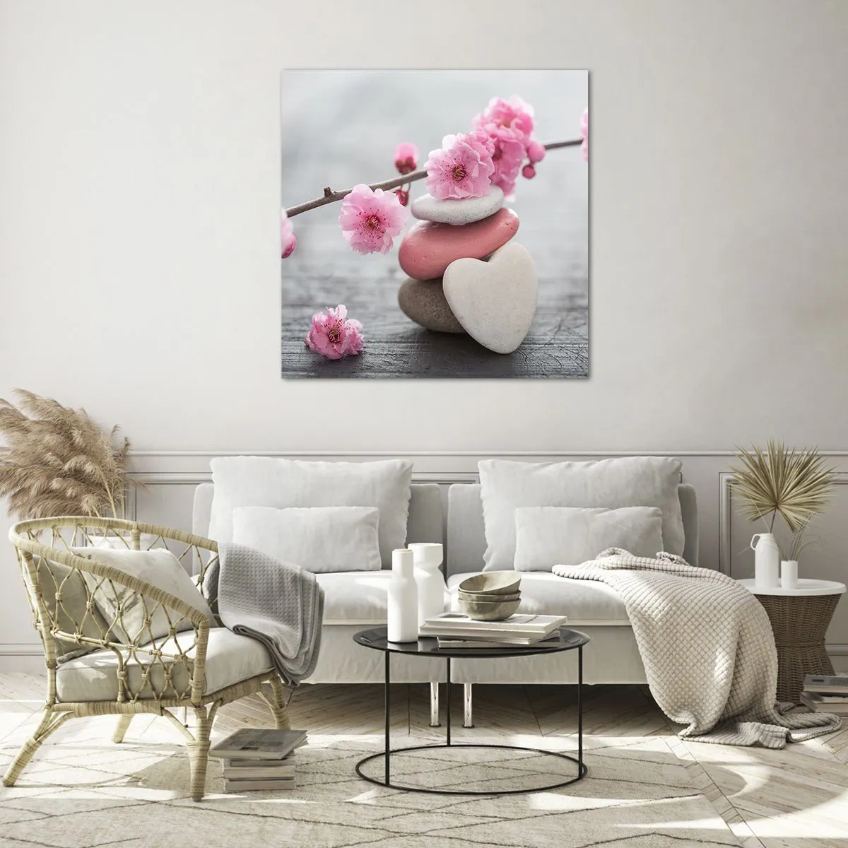 Quadro em vidro - Flor de cerejeira - 30x30 cm