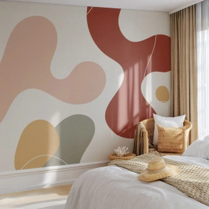 Papel de Parede Premium Sand - Ziguezagues ornamentais - Abstração, Pedaço, Imaginação - 150x105 cm