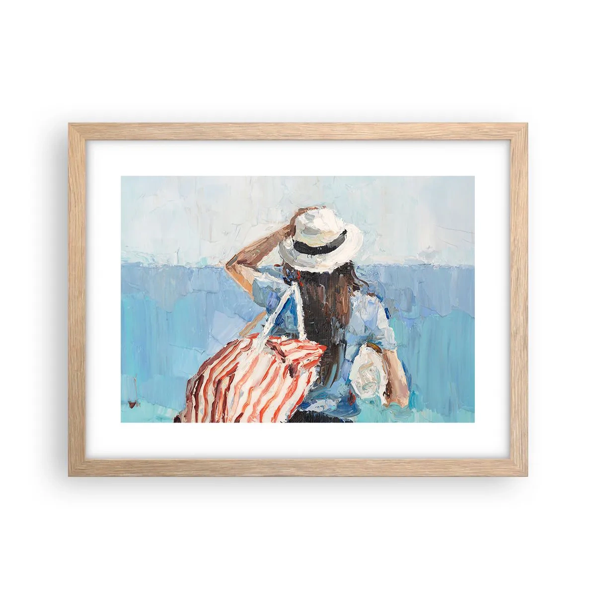 Pôster com moldura de carvalho claro - Bem-vindo às suas férias - 40x30 cm