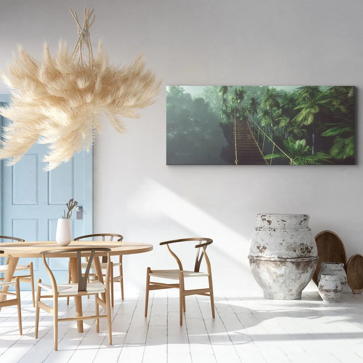 Quadro em tela - Sobre o verde fervente - 120x50 cm