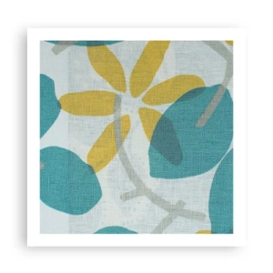 Pôster - Entre as folhas azuis - 60x60 cm