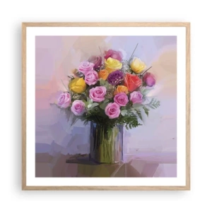 Pôster com moldura de carvalho claro - Beleza retida - 60x60 cm