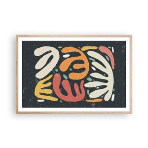 Pôster com moldura de carvalho claro - Composição – estou prestes a pegar-te - 91x61 cm