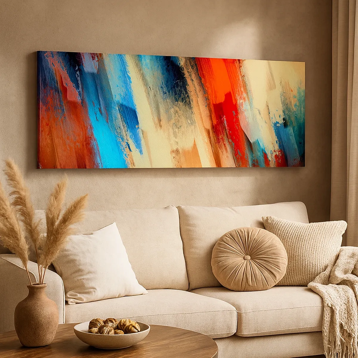 Quadro em tela - Cascata de cores - 30x30 cm