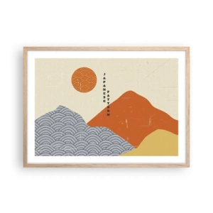 Pôster com moldura de carvalho claro - No espírito japonês - 70x50 cm