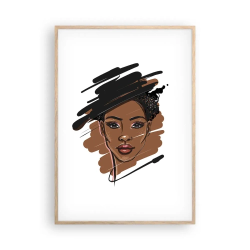 Pôster com moldura de carvalho claro - Doce como chocolate - 70x100 cm