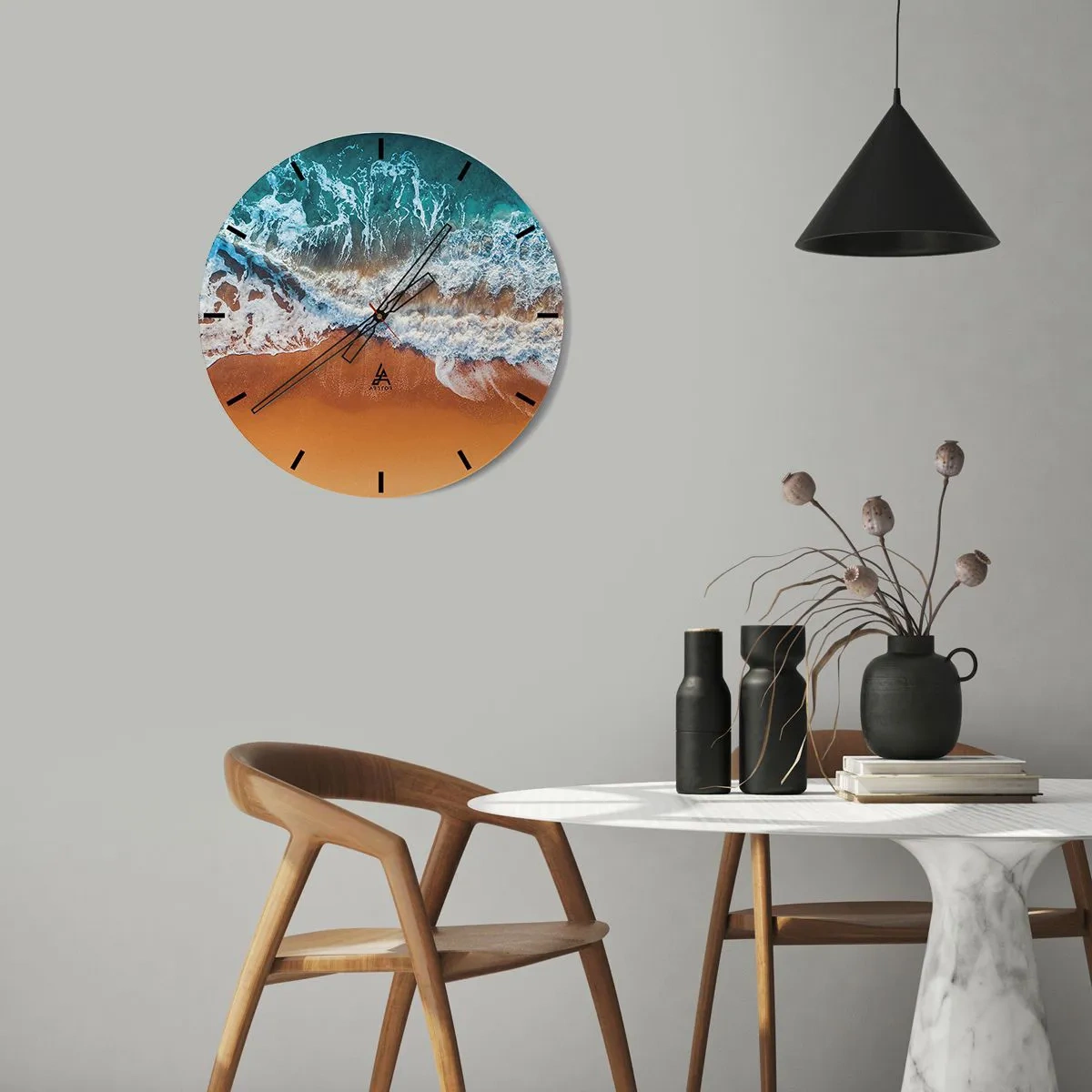 Relógio de parede - Relógio em vidro - Sempre em par - 40x40 cm