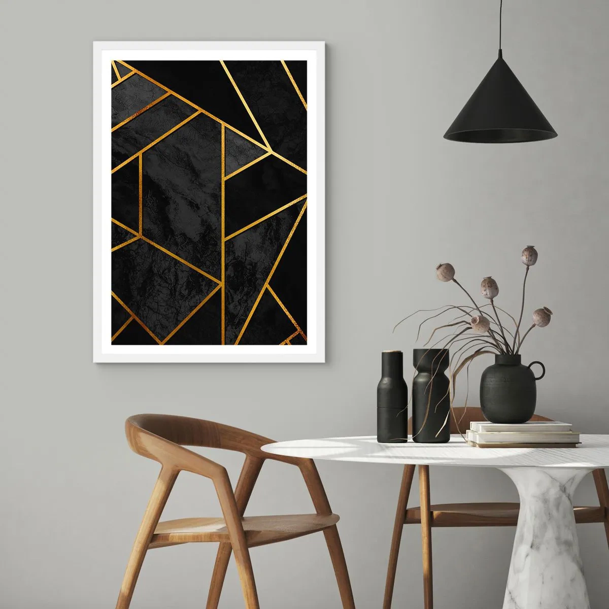 Pôster em moldura branca - Escuridão e esplendor - 30x40 cm