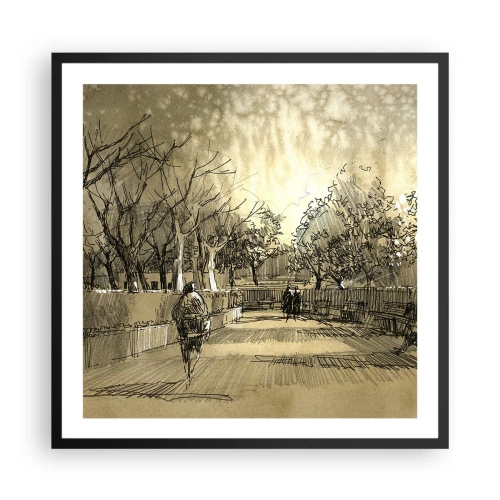 Pôster com moldura preta - Um momento capturado por uma pena - 60x60 cm