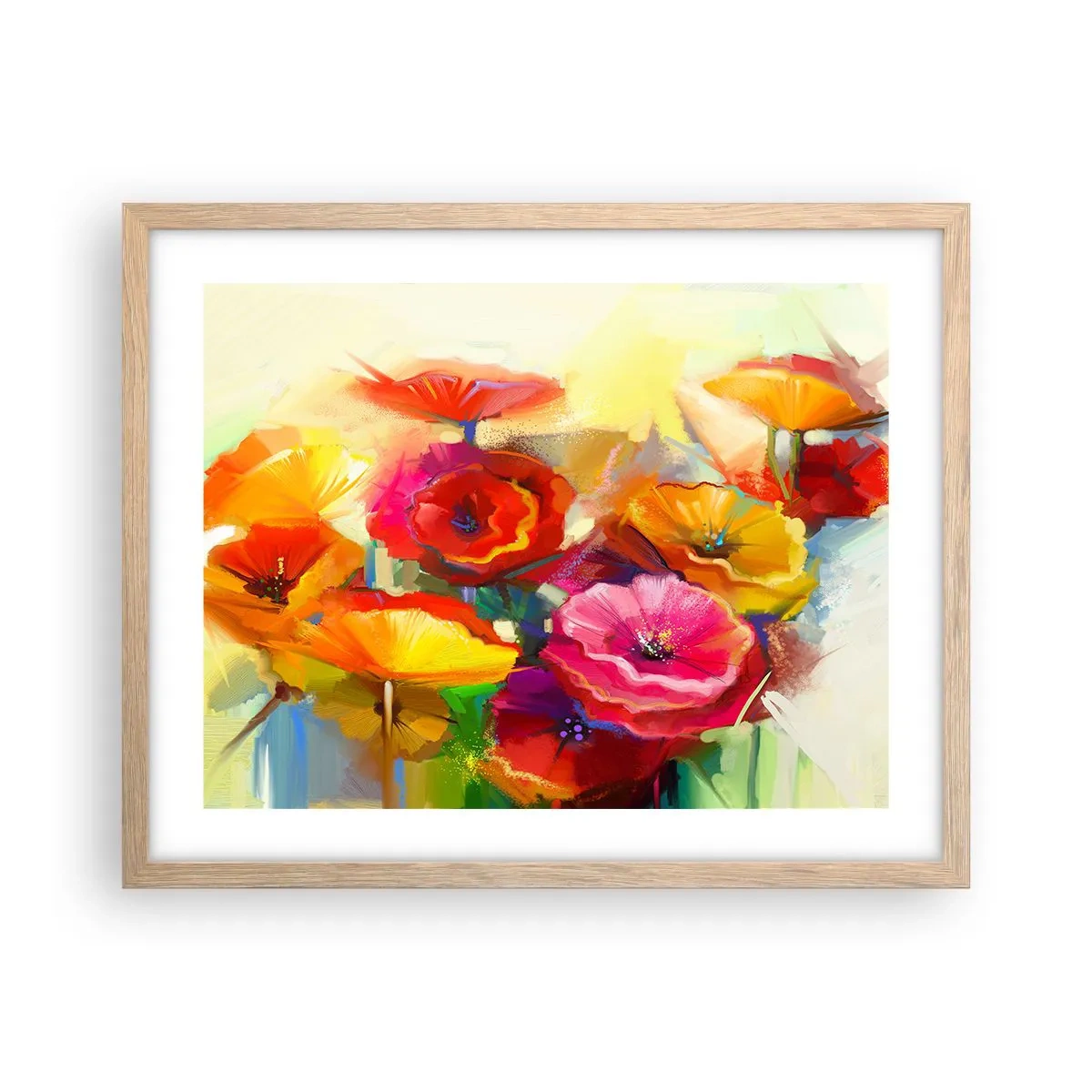 Pôster com moldura de carvalho claro - Não só vermelho - 50x40 cm