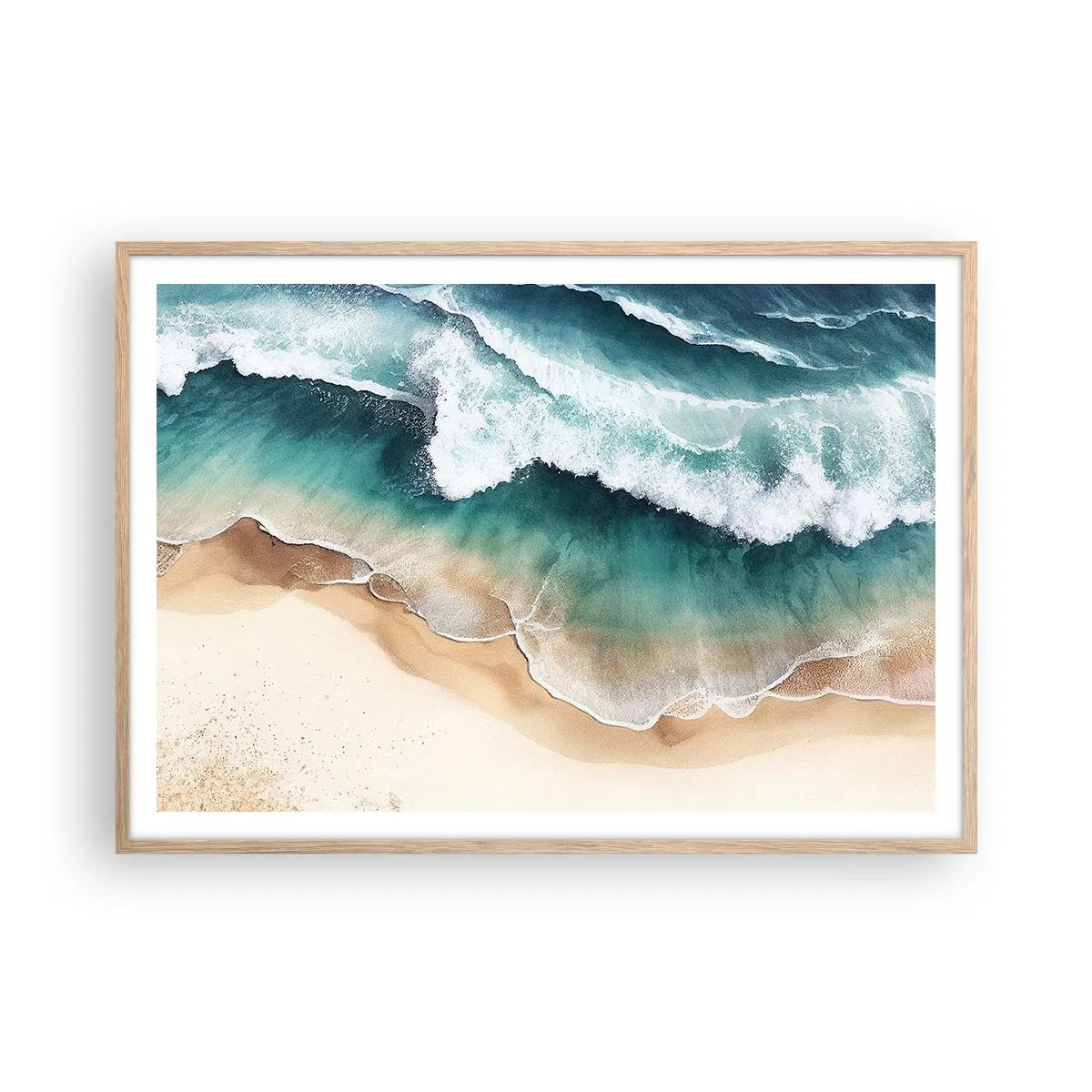 Pôster com moldura de carvalho claro - O eterno encontro - 100x70 cm