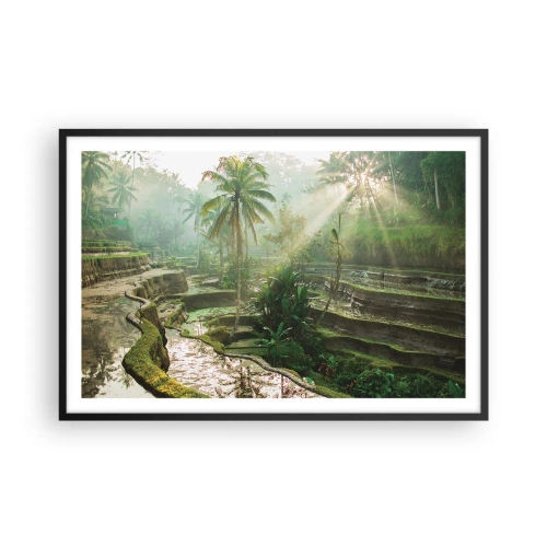 Pôster com moldura preta - Crescer ao sol - 91x61 cm