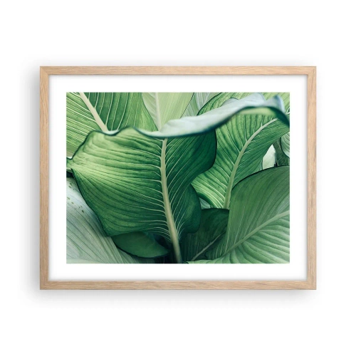 Pôster com moldura de carvalho claro - Vida intensamente verde - 50x40 cm