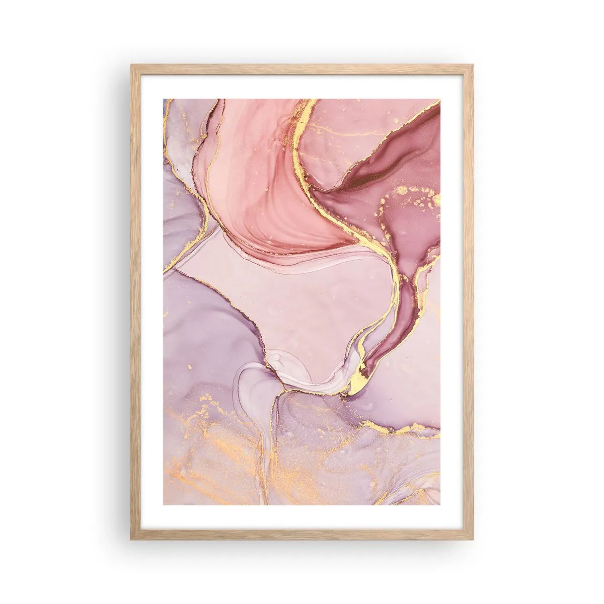 Pôster com moldura de carvalho claro - Carícia das cores - 50x70 cm