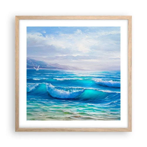 Pôster com moldura de carvalho claro - Conforta e consola - 50x50 cm