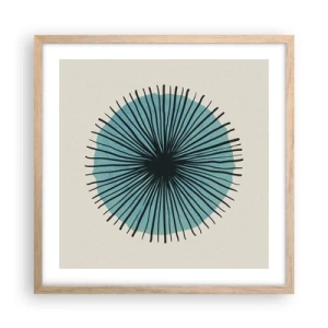 Pôster com moldura de carvalho claro - Radiante sobre o azul - 50x50 cm