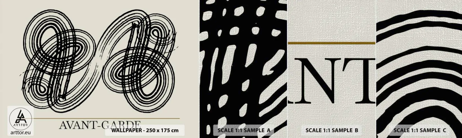 Amostra de papel de parede Premium Canvas - Saiu espontaneamente - Minimalismo, escandinavo, Escrita - 100x30 cm