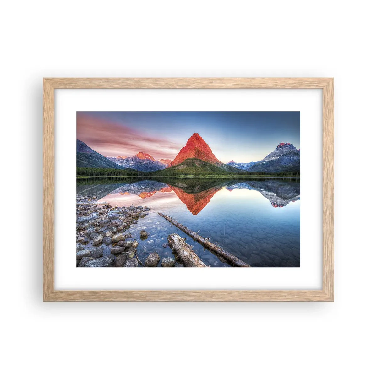 Pôster com moldura de carvalho claro - Calor e frio - 40x30 cm