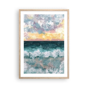 Pôster com moldura de carvalho claro - Água, luz, ar - 50x70 cm