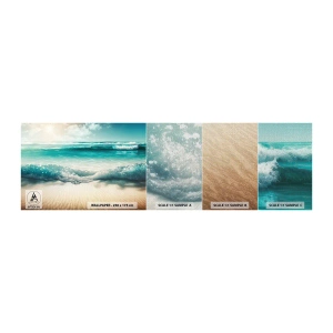 Amostra de papel de parede Premium Canvas - A paz do oceano - Praia, Mar, Borda - 100x30 cm