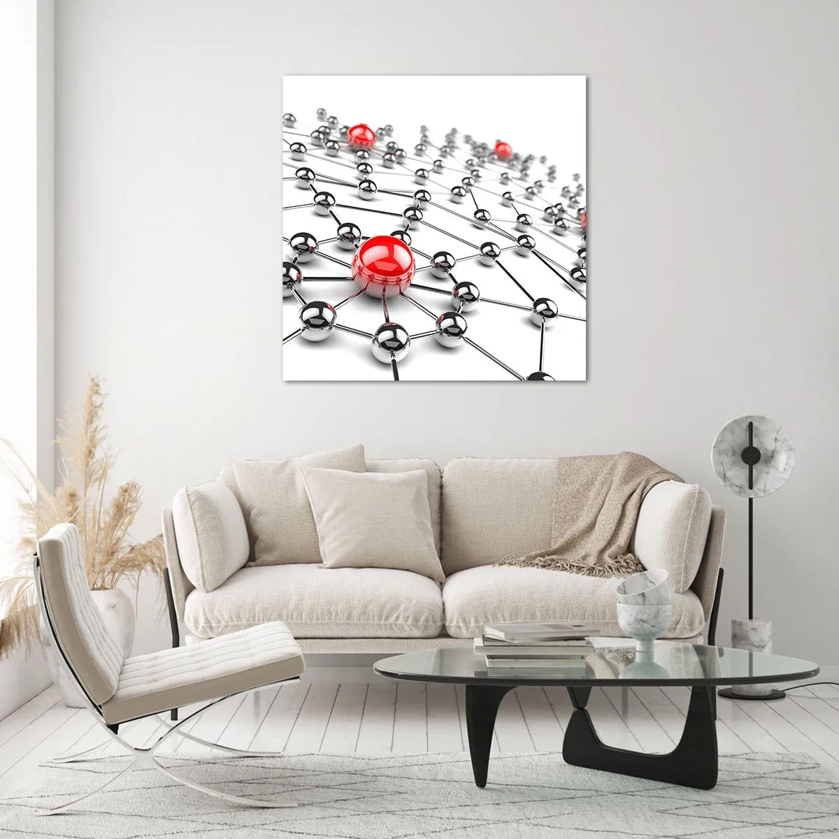 Quadro em vidro - Rede de Prata - 70x70 cm