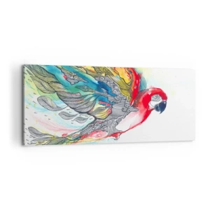 Quadro em tela - Viva com cor - 100x40 cm