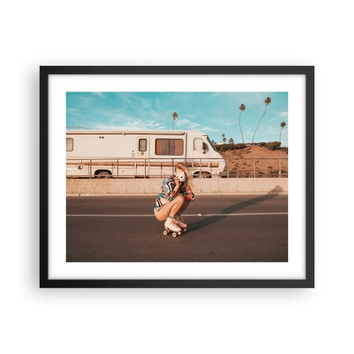 Pôster com moldura preta - Sorria, por favor! - 50x40 cm