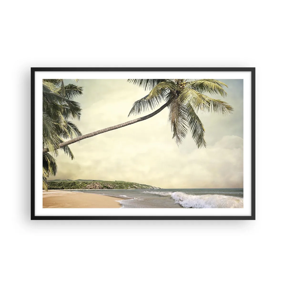 Pôster com moldura preta - Sonho tropical - 91x61 cm