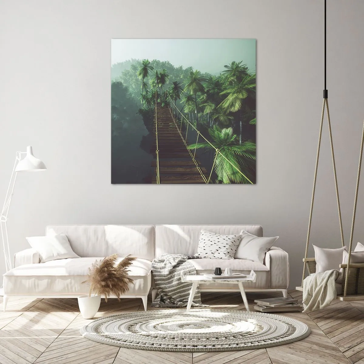 Quadro em tela - Sobre o verde fervente - 40x40 cm