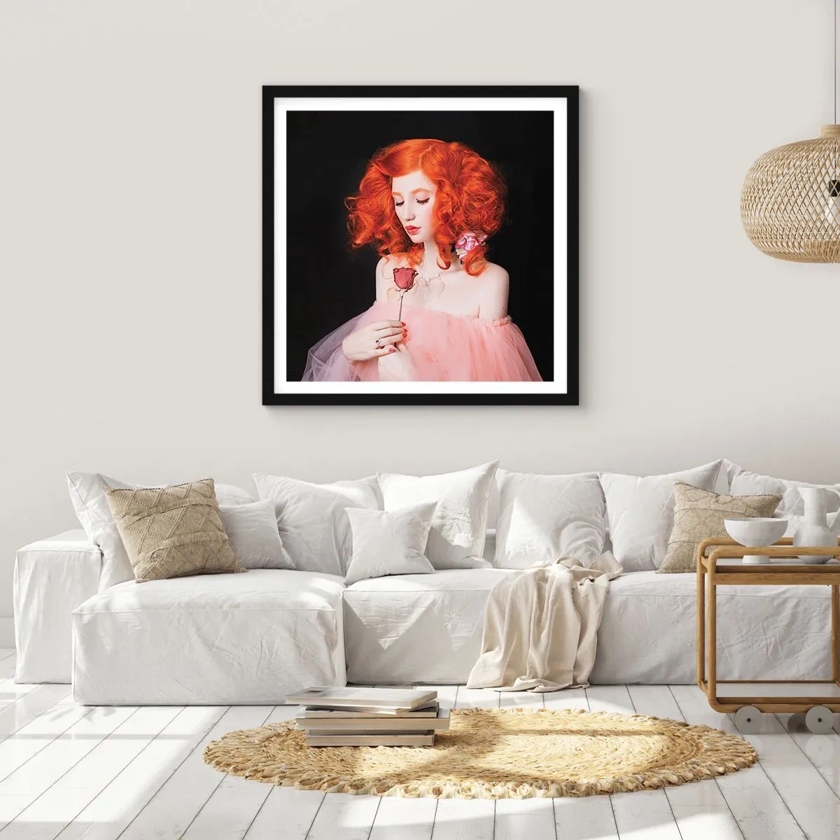 Pôster com moldura preta - Em estilo barroco - 40x40 cm